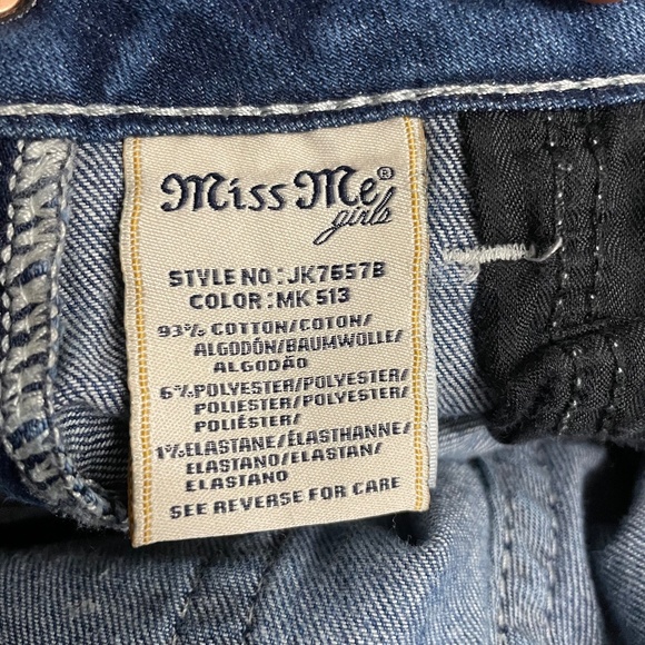 Miss Me Girls Mid Rise Distressed Medium Wash Bootcut Jeans Size 12 - Picture 8 of 8